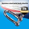 6mm Multipurpose Stainless Shackle Suitable for Chains Cables Camping Mountaineering Rigs Securing Cargo Equipments 2pcs