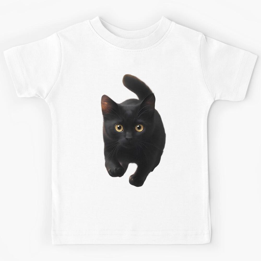 Black Kitten Adventures Kids T-Shirt 100