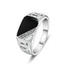 Ring Classic Square Men'S Ring Hand Jewelry Geometric Diamond Set
