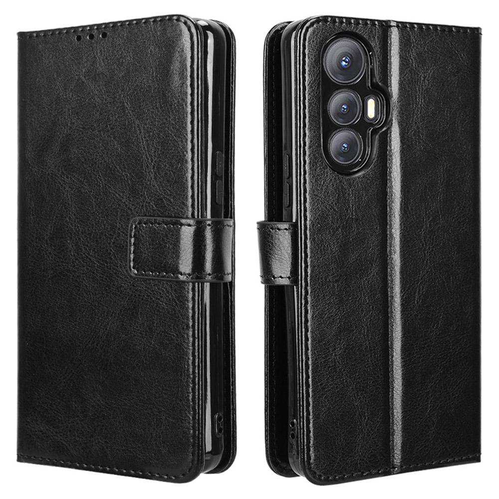 

Для Cubot Max 5 Чехол Текстура Crazy Horse Искусственная Кожа Чехол-кошелек для телефона Black