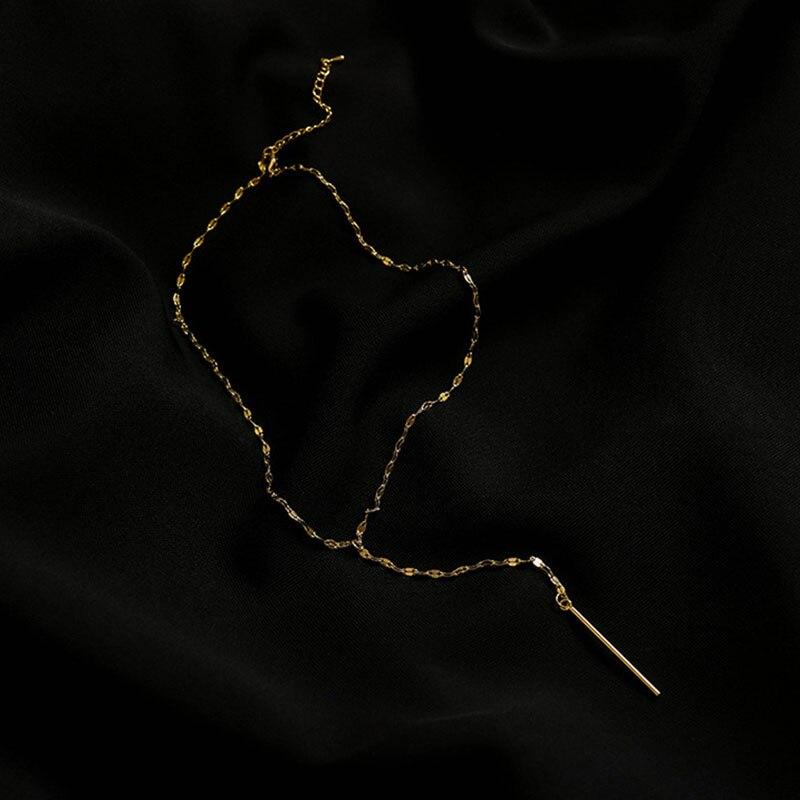 925 Sterling Silber Y-förmige Kette Halskette weibliche Verkauf einfache Schmuck