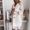Woman Artificial Wool Elegant Blend Coat Slim Female Long Coat Outerwear Jacket