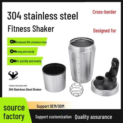 304 Edelstahl Shakerflasche mit Skala - Fitness Protein & Smoothie Autobecher