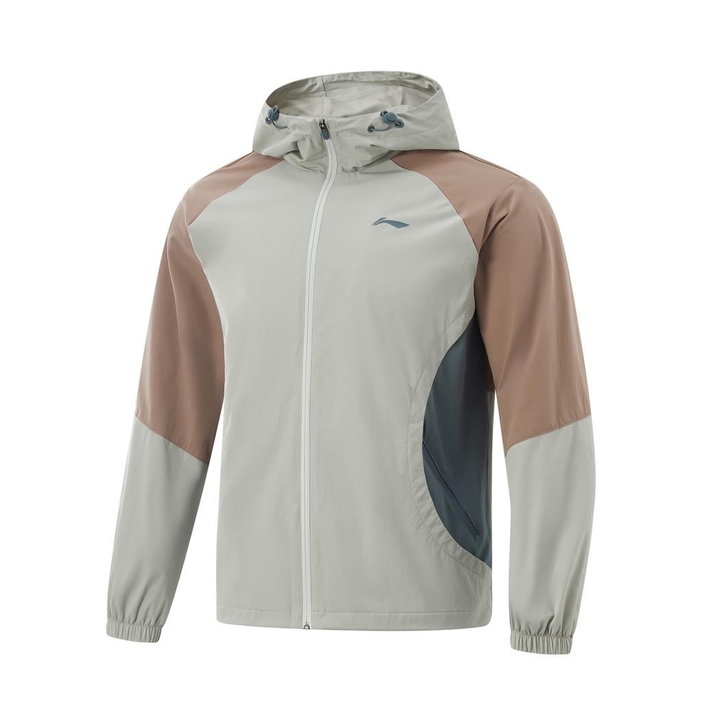 Li Ning Casual Loose Windbreaker Men Outerwear Dusty-Gray-Green Brown-Mud AFDV067-2