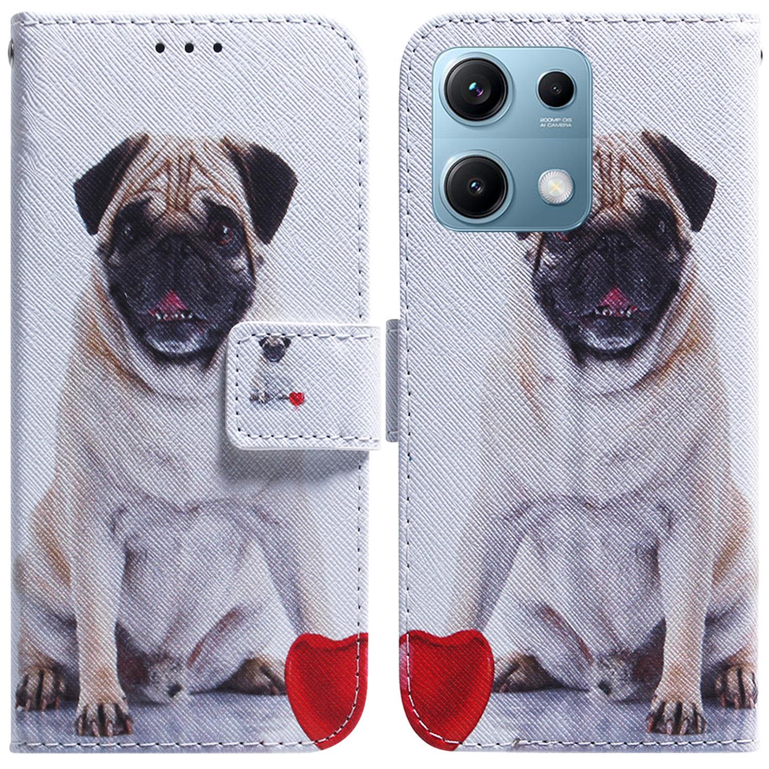 

For Xiaomi Redmi Note 14S 4G Wallet Case Pattern Print Leather Phone Cover Dog