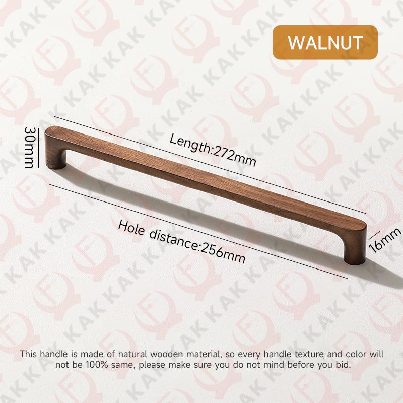 KAK Wooden Cabinet Knobs andl Handles Walnut Kitchen Cabinet Handle Pulls Beech Drawer Knobs Round Furniture Handle Hardware