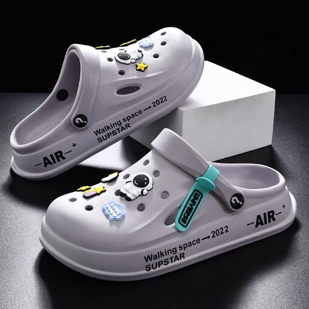 Hole Shoes Men's New Year Couple Platform Slippers Bag Head Sandals Non-slip Casual Soft-soled Beach Shoes Men