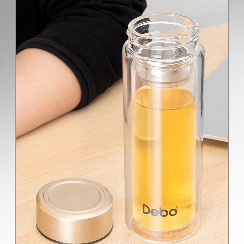 Debo DEP-781 320ML doppelwandige tragbare Glaswasserflasche
