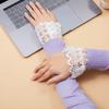 1 Pair Girl Lace Fake Sleeves for Women Shirt Sweater Floral Embroidery Pleated Wrist Warmers Fake Cuff Ladies False Cuffs