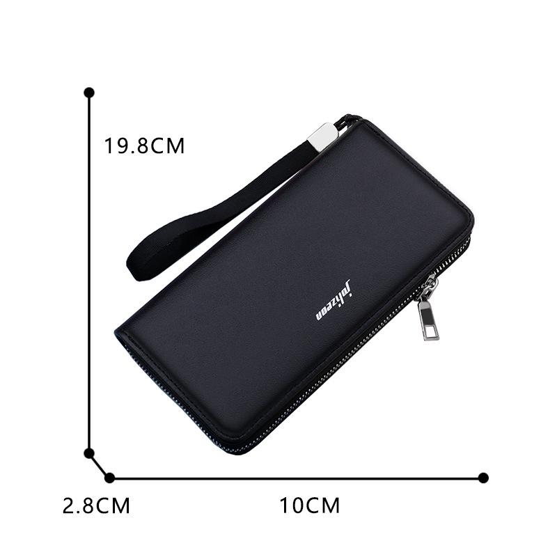 Men's Large Capacity Long Zipper Wallet Wristlet Clutch and Phone Bag