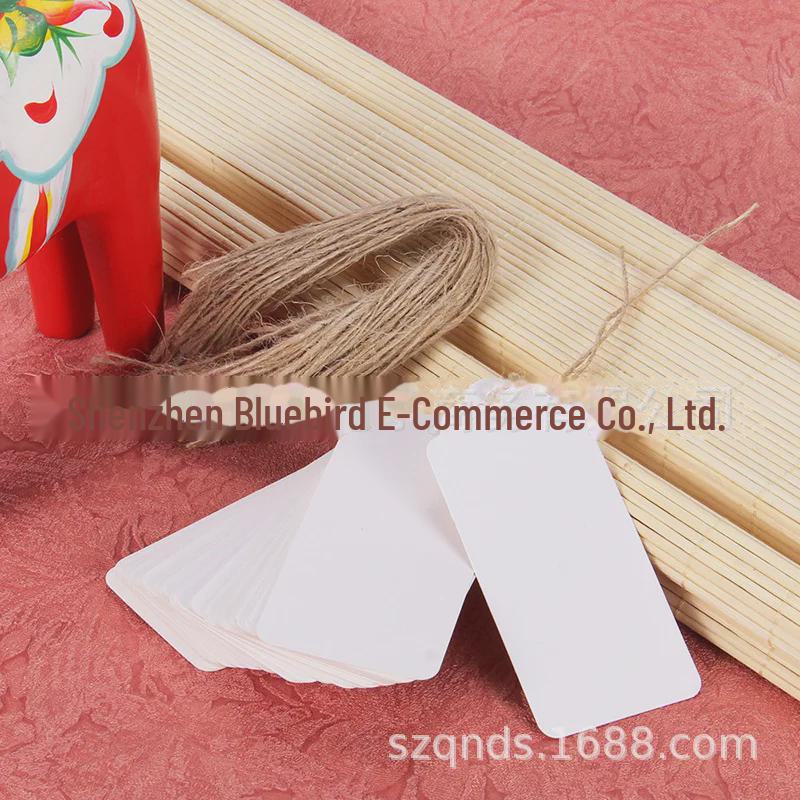 Kraftpapier-Anhänger mit gewellter Oberseite und abgerundeten Ecken (45 x 95 mm), Leere DIY Wunschflaschenkarte