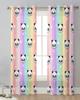 Cartoon Animal Panda Star Rainbow Stripes Sheer Curtains for Living Room Decoration Window Curtains Kitchen Tulle Voile Curtains