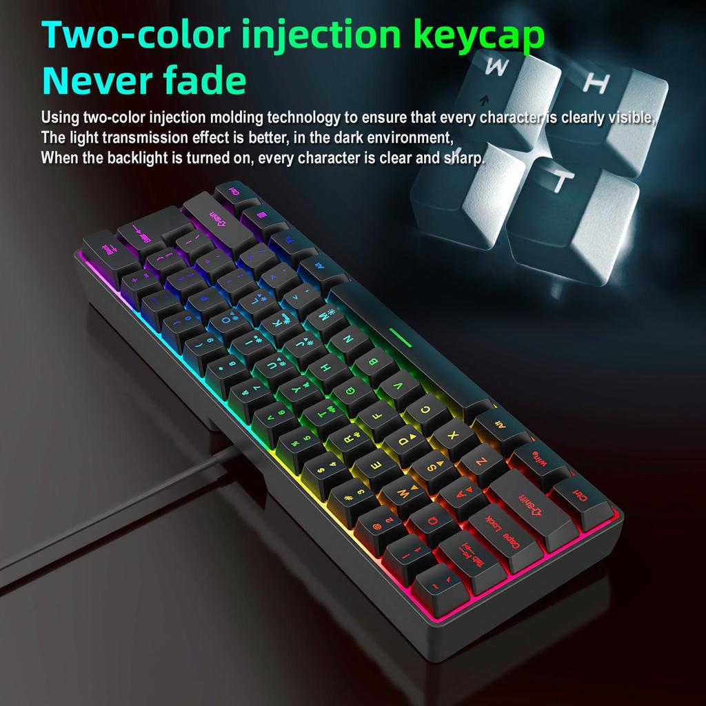 K401 Wired Gaming 61-Key Compact Keyboard