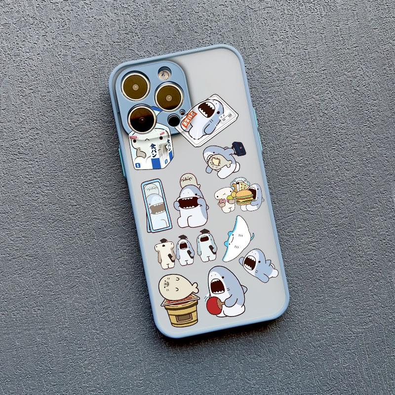 Cartoon Cute Shark Pattern Phone Case for IPhone 16 15 14 Pro Max Plus 13 12 Mini 11 Pro Max XR X XS 7 8 SE2 Shockproof Covers