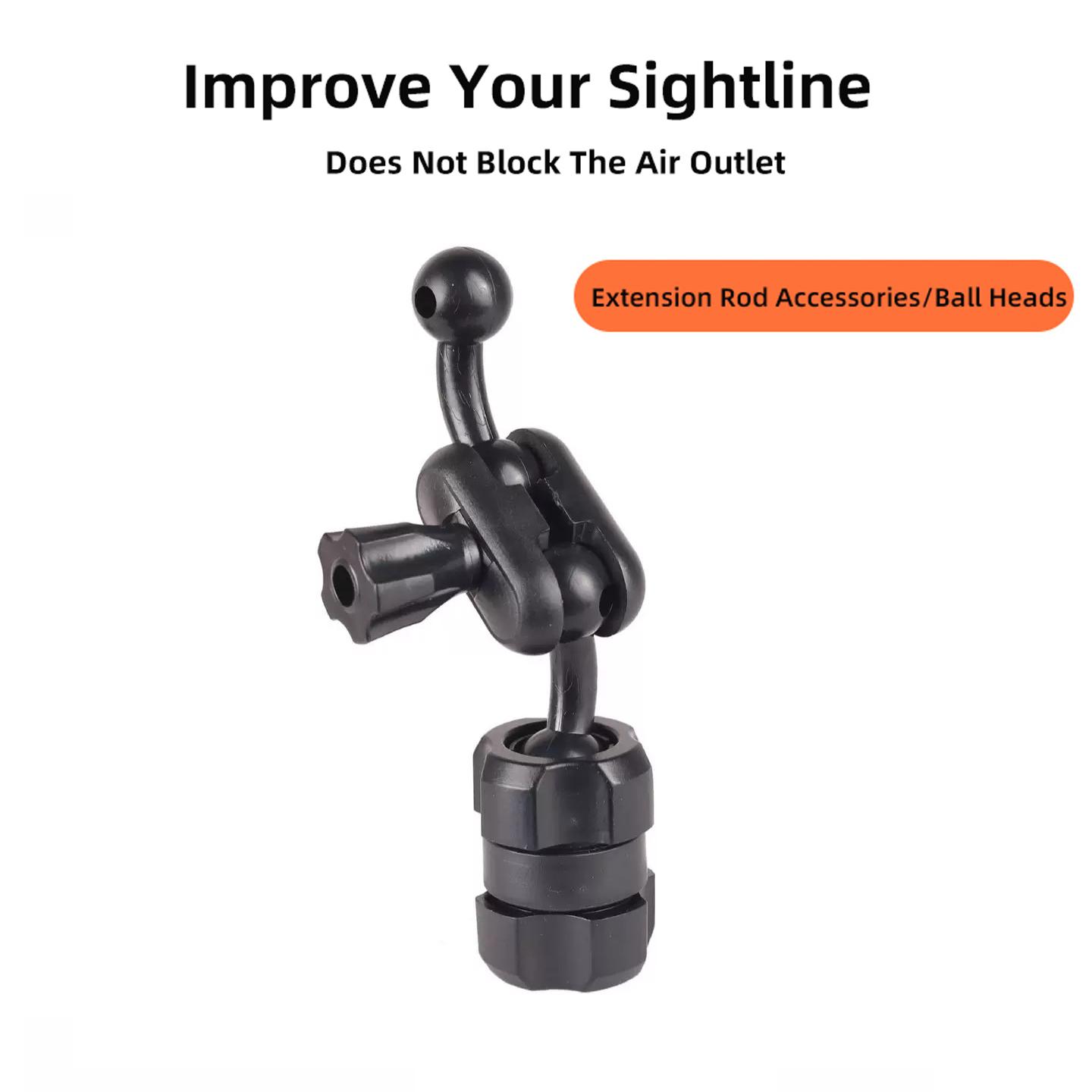 

Car Phone Holder New Extension Rod Air Outlet Display Adapter Extension Arm Modification Accessories 17mm Universal Ball Head