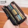 Multifunctional Women's Wallet Retro Oil Wax Leather Long Wallet Simple Large Capacity Card Bag