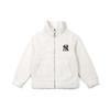 MLB Velvet Jackets Unisex Ivory White Stand Collar Moderate 31JPF3061-50I