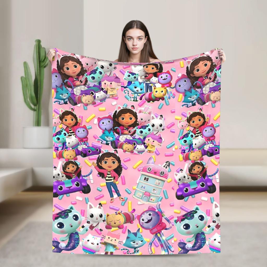 G-gabbys Dollhouse Fun Flannel Blanket Super Warm Bedding Throws for Couch Bed Travel Office Aesthetic Bedspread Sofa Bed Cover