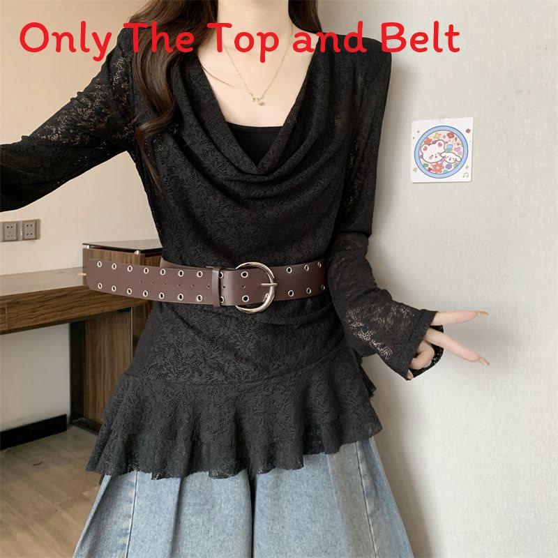 Private Style T Shirt With Lace And Asymmetrical Design For Spring