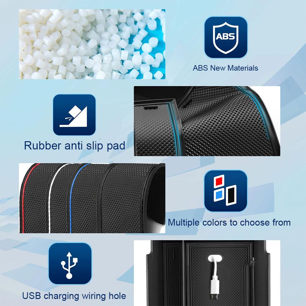 Car Armrest Storage Box New For Ioniq 6 2024 Non-slip Rubber Car Central Console Organizer Tray Auto Interior Accessories O8L5