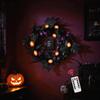 LED Halloween Garland with Orange Pumpkin Willow Vine Twig Bat Lights 8-Modes Battery Operated Waterproof Decorations for Indoor