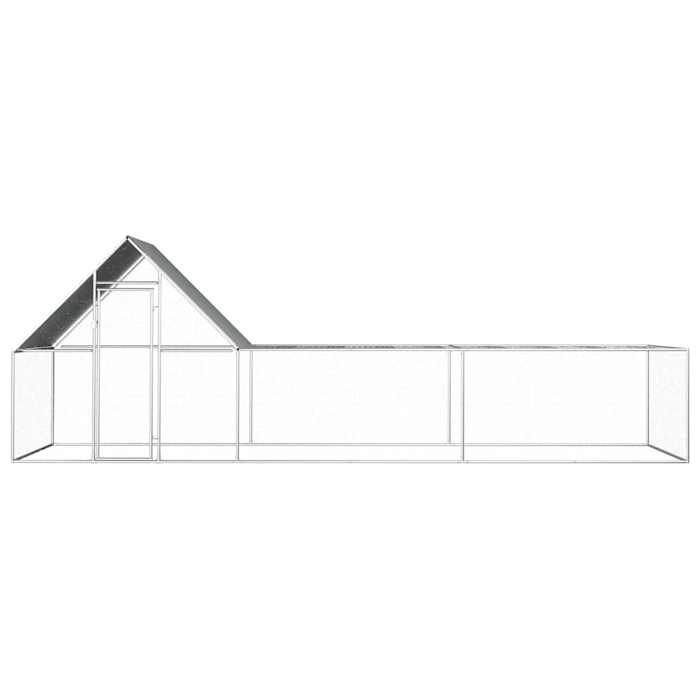 VidaXL Poulailler Enclos Clapier Cage Animaux Lapin Canard 6x2x2 m Acier 144557