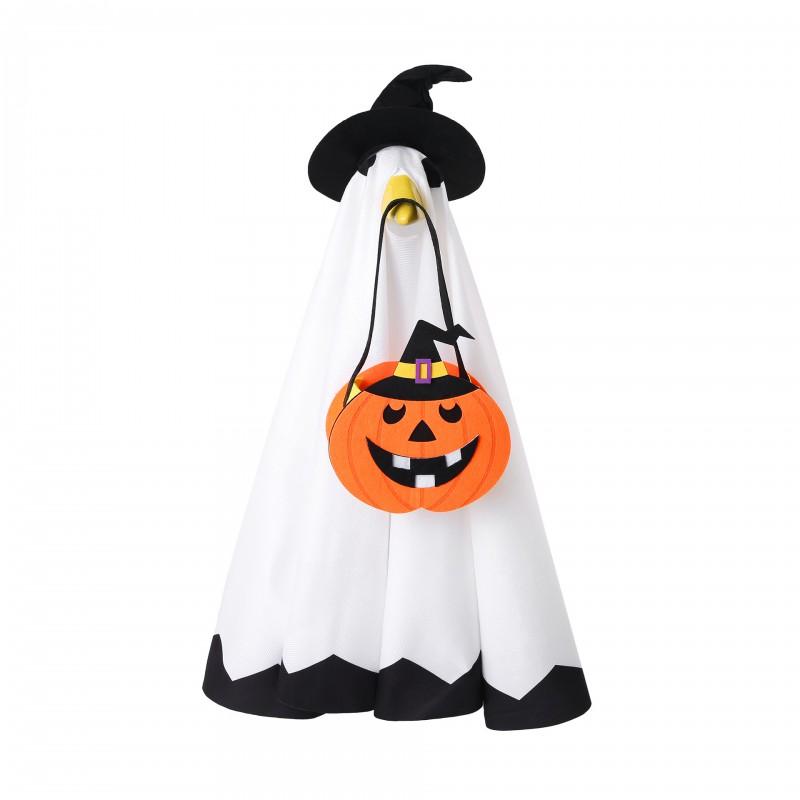 2-Pack Halloween Goose Costume Set With Ghost Pumpkin Decor Outdoor Lawn Porch Yard Decoration