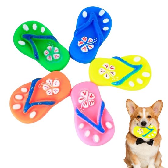 Pantoufle Jouet à Mâcher pour Chien Résistant aux Morsures Soulagement de l'Ennui et du Stress Jouet Chaussure Pantoufle Simulée en Vinyle Jouet Siffleur pour Chiots Dentition Nettoyage