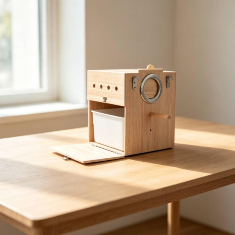 Bird Nest Box with Tray Easy To Clean Wooden Bird Breeding Box for Lovebirds,