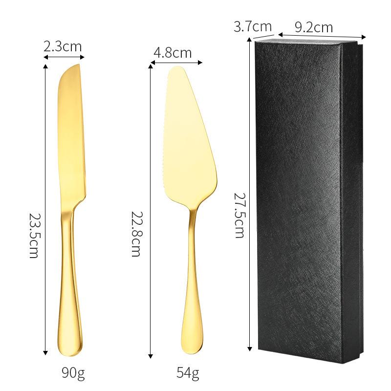 European Style Cake & Pizza Spatula Set - 410 Stainless Steel, Set of 2, Gift Box for Birthday Parties