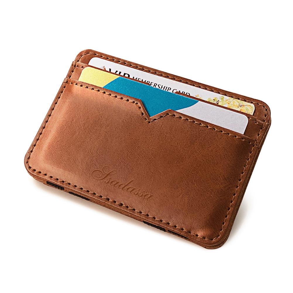 Korean Style PU Magic Wallet & Card Holder Sleeve for Students and Men