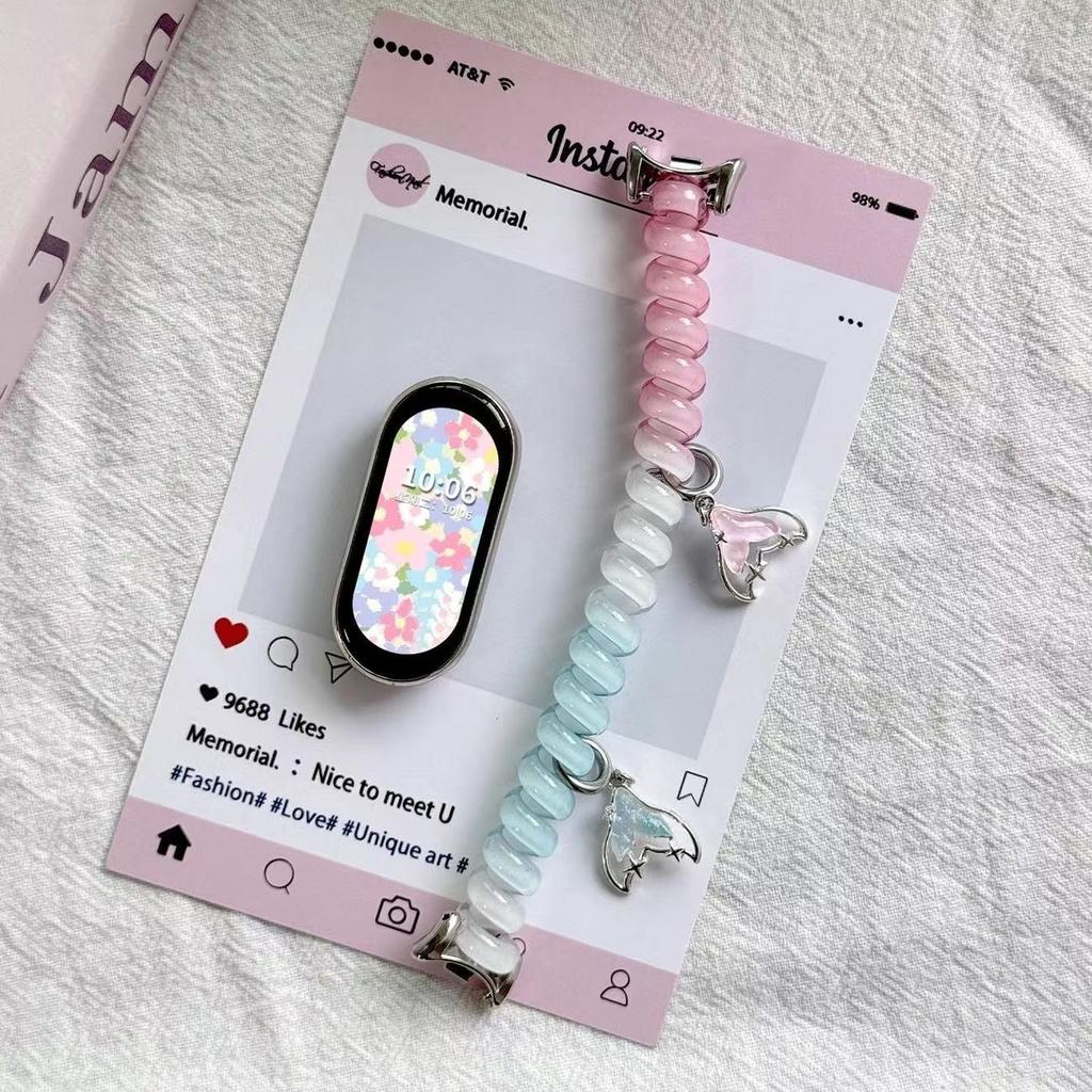 Wspaniała gumka scrunchie do Xiaomi Smart band 10 9 8 NFC Elastyczna rozciągliwa bransoletka pulseira correa dla Xiaomi Mi band 10 9 8