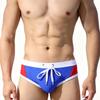 Heren Laag Uitgesneden Zwembroek Nylon Mesh Paneel Sneldrogend Elastische Contour Zakje Sexy Kleurblok Zwemkleding Voor Mannen