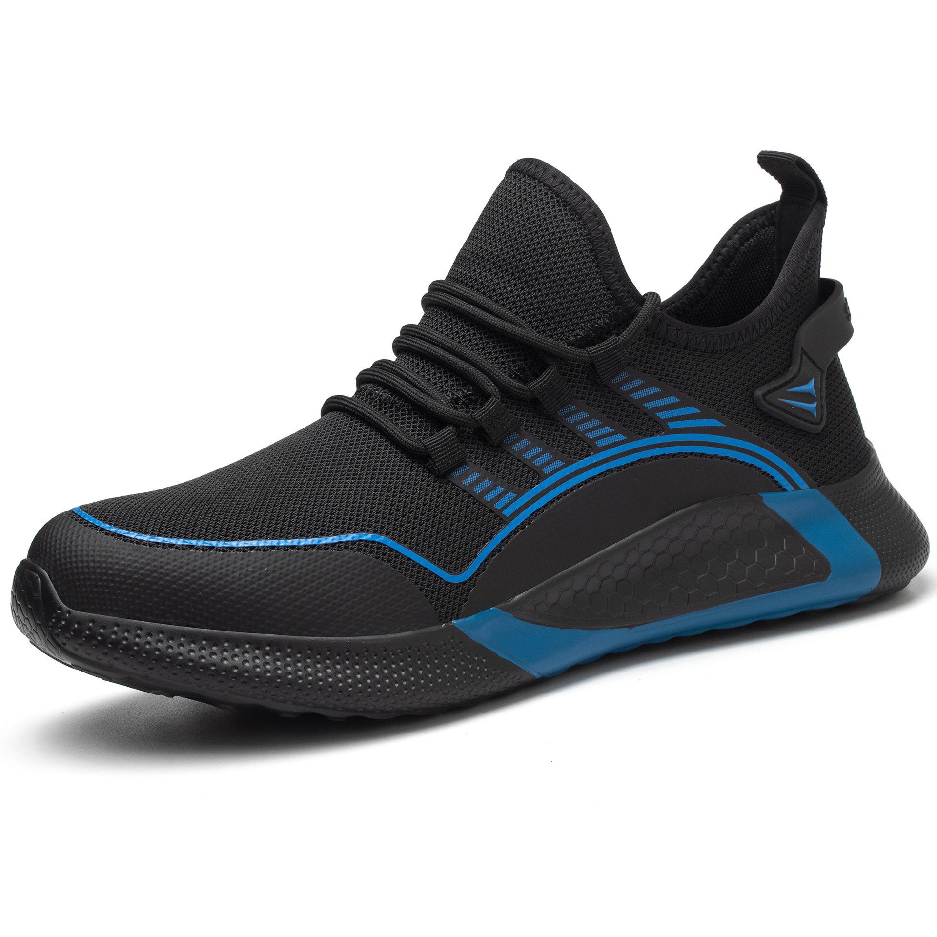 

Labor insurance shoes men s wholesale safety shoes anti-smashing and anti-piercing work shoes breathable and lightweight summer large size Blue; 50
