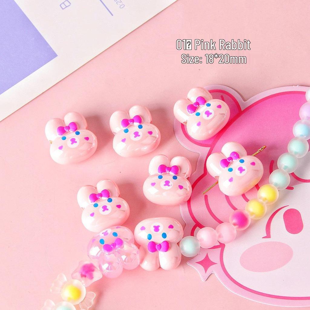 Acrylic Bear & Bunny Star Resin Beads for DIY Phone Chains & Bracelet Charms