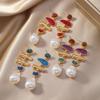 Chic Geometric Pearl Inlaid Earrings - Bohemian Girly Style