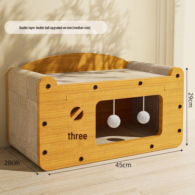 TV Style Cat Scratching Board and Bed: Durable, Debris-Free, Scratch-Resistant, All-in-One Cat Nest Toy