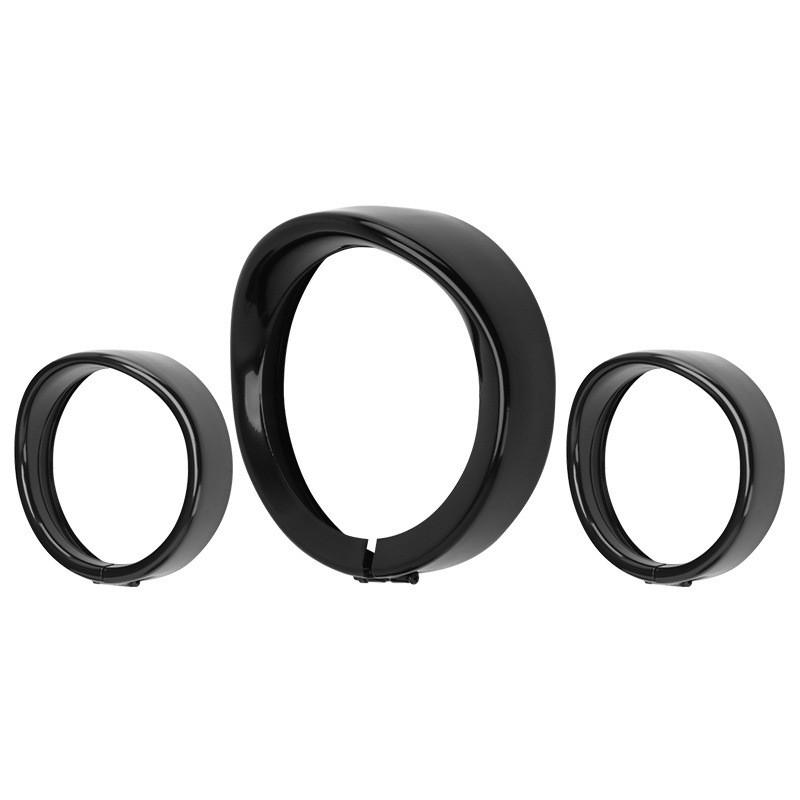 7-дюймовое кольцо-ободок для фары 4,5-дюймовое кольцо-ободок для противотуманной фары для Harley Dyna Switchback FLD Street Glide Черный/Хром black