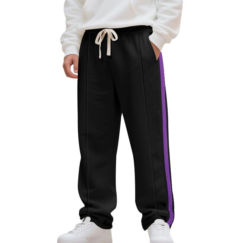 Summer new men's colour blocking casual trousers large size trousers Slim breathable trousers fashionable
