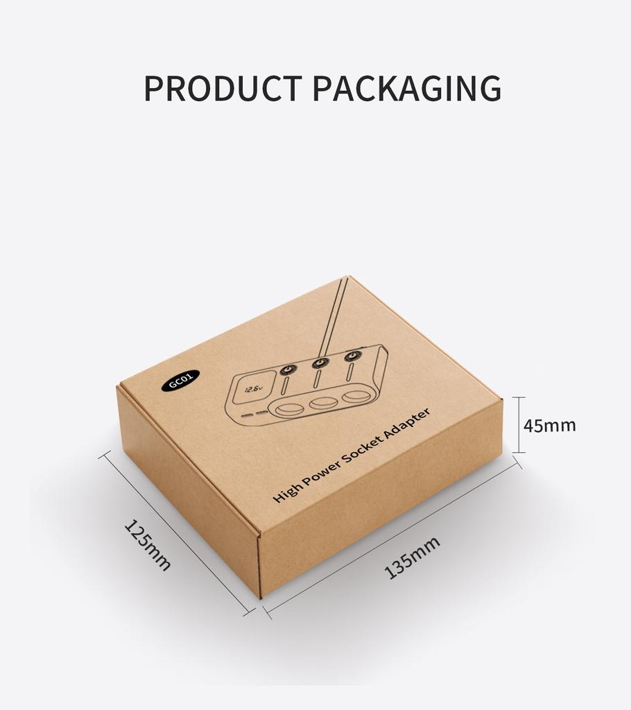 120W Car Phone Charger Cigarette Lighter Adapter Multi Ports Quick Charge USB Charging Socket With Switch Auto Electronic