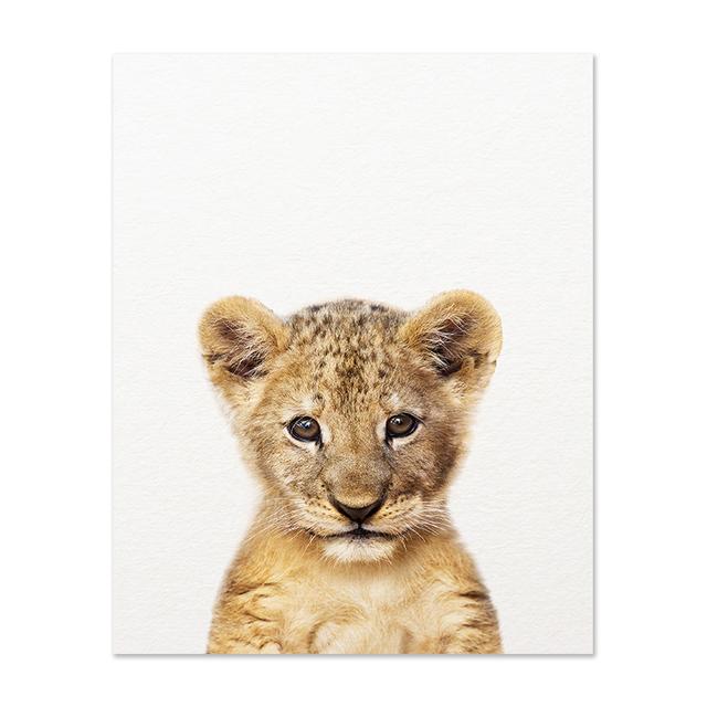 Safari Baby Animals Lion Tiger Zebra Poster Canvas Painting Nursery Wall Art Print Child Room Picture Nordic Kids Bedroom Decor
