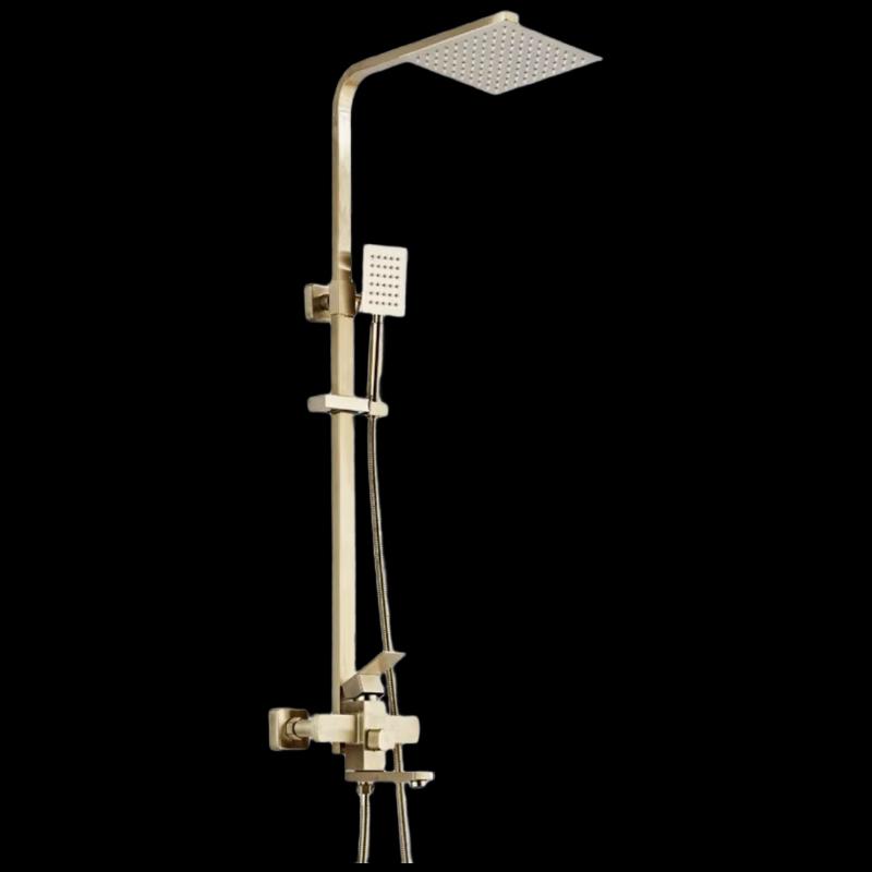 TLXT Brushed Gold Shower Set with Handheld & Mixer