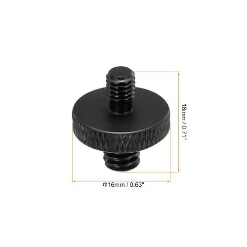 uxcell Microphone Stand Adapter, 1/4" Female to M5 Female Double-Sided Camera Screw, Aluminum Alloy, for Microphone Stand Mount, Black