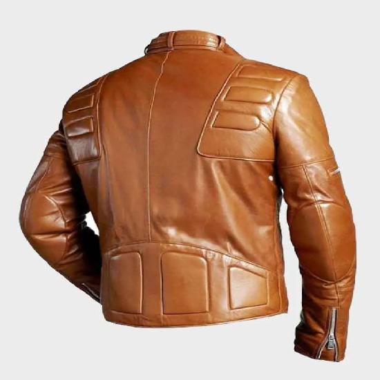 Noora Mens Brown Padded Motorcycle Leather Jacket Stylish Biker Leather Jacket