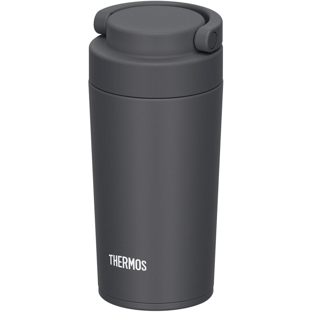 Thermos Vacuum Insulated Portable Tumbler with Carry Smoke SMB Dishwasher-Safe Handle, 320ml, Black, JOV-321