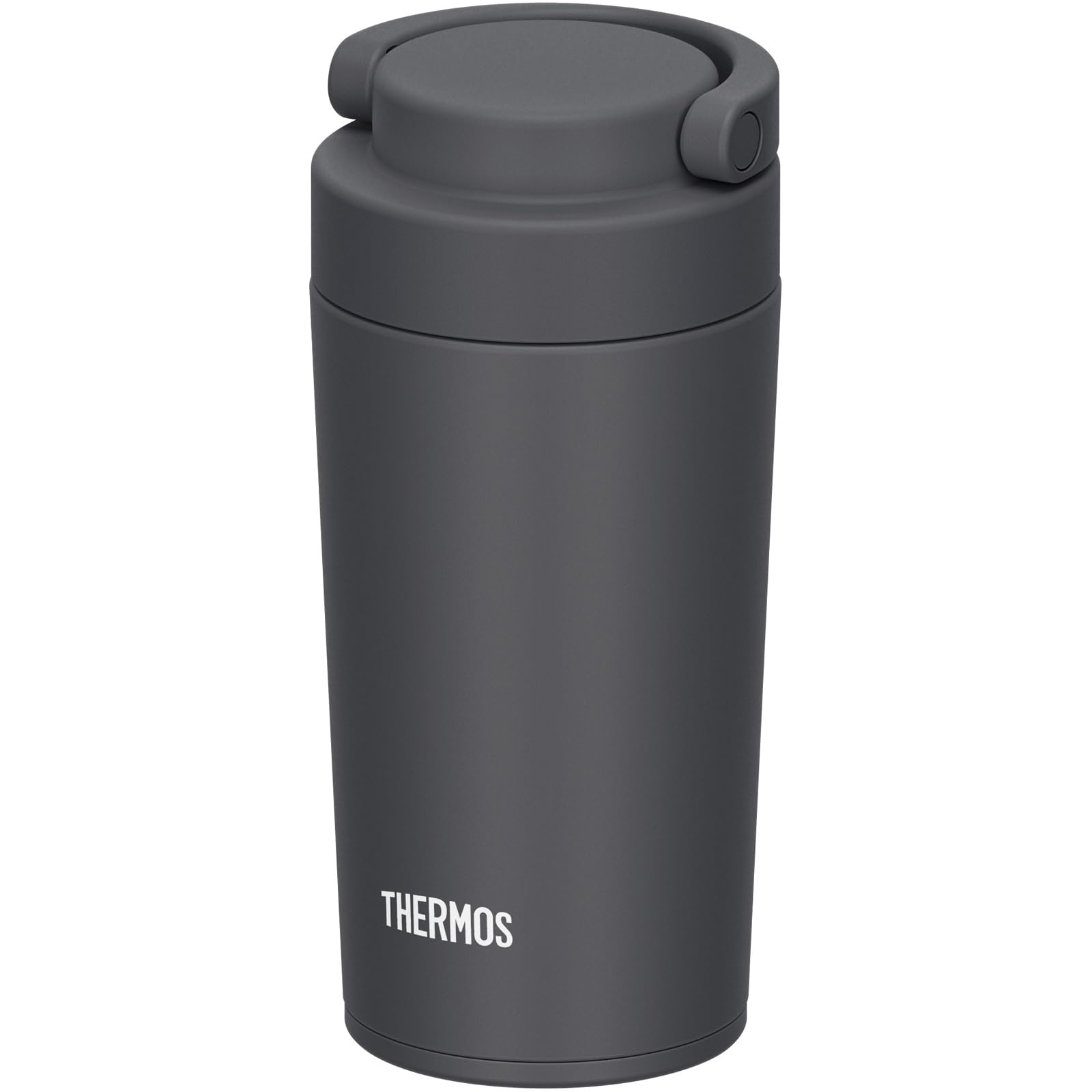 

Thermos Vacuum Insulated Portable Tumbler with Carry Smoke SMB Dishwasher-Safe Handle, 320ml, Black, JOV-321
