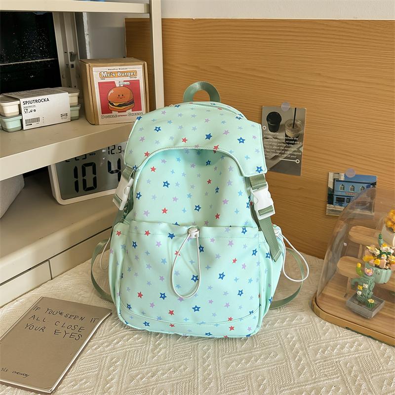 Star Print Backpack Student Schoolbag Women's Commuter Backpack