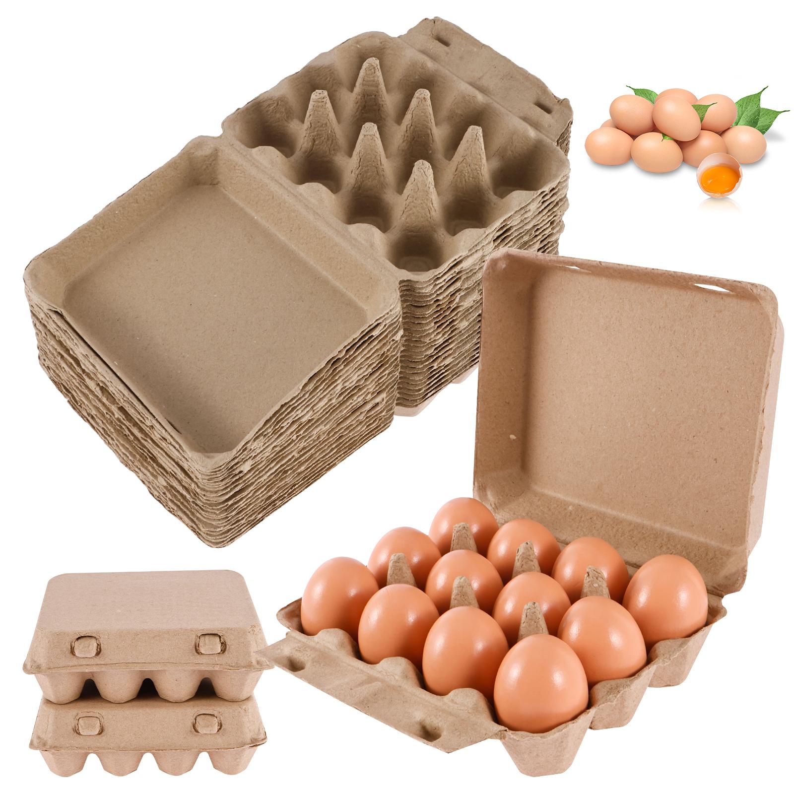 

25 Pcs Egg Carton Paper 12 Compartment Egg Storage Box Reusable Egg packing Trays Kitchen Organizer Multi-purpose Recyclable