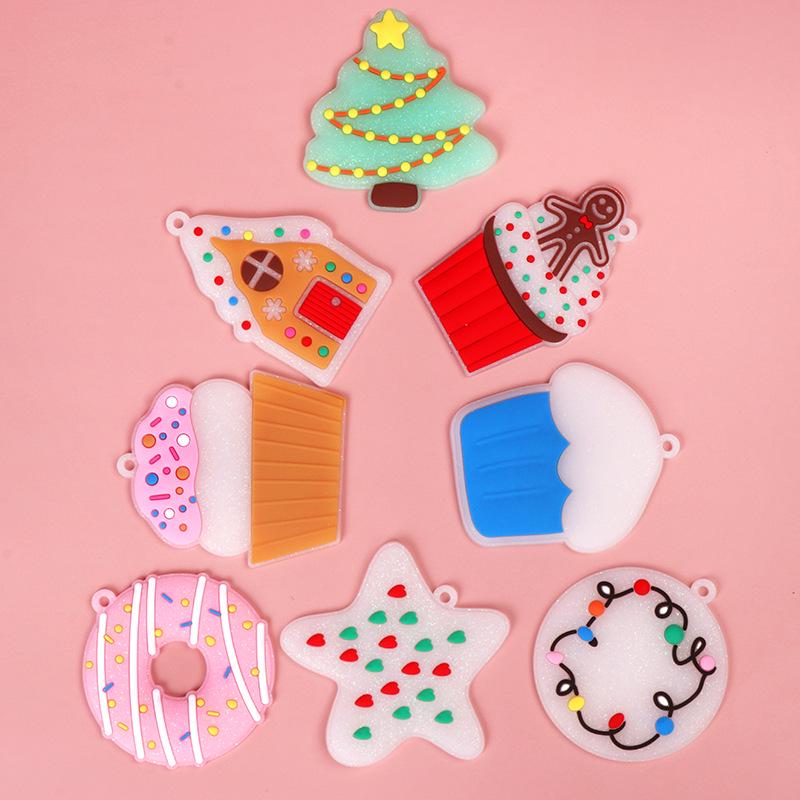 Cross-Border New Gingerbread Man Cake Ornaments - 8 Styles, Customizable by Picture Large, set of 8