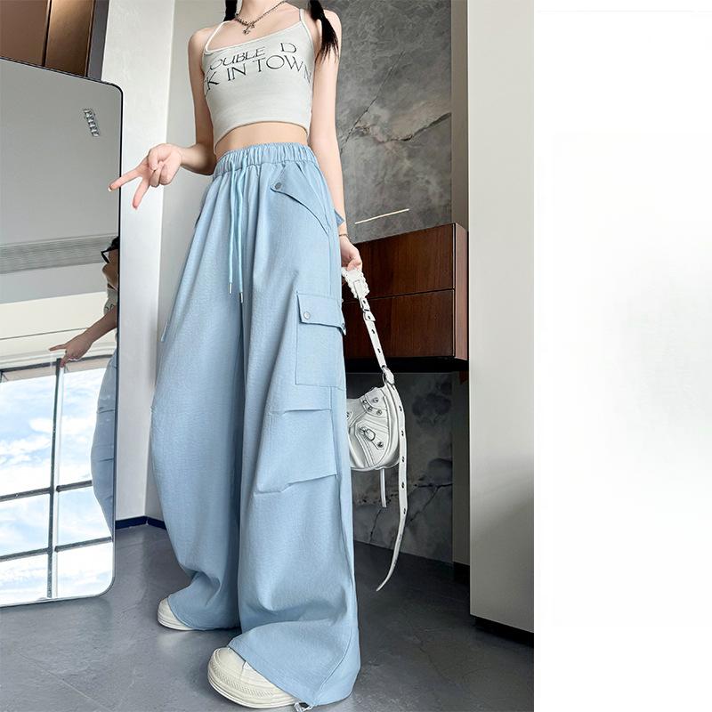 Women's Spring Pants Women's Summer Thin High-waisted Casual Paratrooper Pants Small American Sweatpants